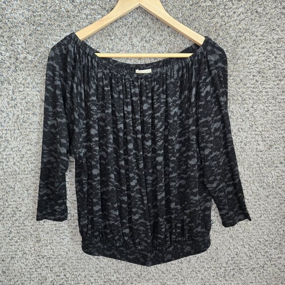 Michael Kors Top Womens Small Black Off The Shoulder Dolman Sleeve Blouse - Picture 1 of 7